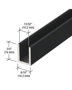 Black 3/8" Fixed Panel Shower Door Deep U-Channel - 95" Inches