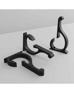 Black Designer Aluminum Shelf Bracket for 3/8" to 1/2" Glass