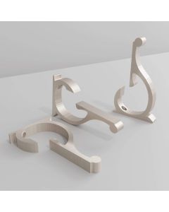 Brushed Nickel Designer Aluminum Shelf Bracket for 3/8" to 1/2" Glass Shelf