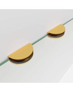 Brass Rounded Glass Shelf Bracket / Clamp (Set of 2)