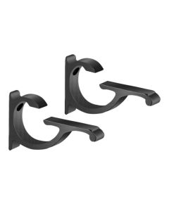 Black Designer Aluminum Shelf Bracket for 5/8" to 3/4" Glass