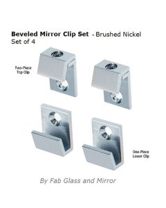 Beveled Mirror Clip Set 0.625 Wide  Brushed Nickel Accessories