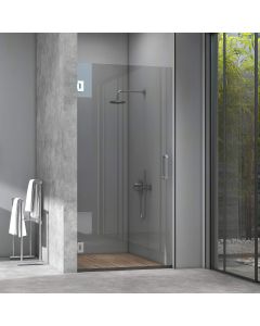 Ravello Frameless Single Swing Shower Door Clear Tempered Glass 3/8 (10mm) with Stain Resistant Glass Coating