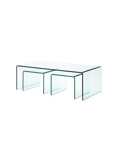 Clear Bent Glass Nest Tables