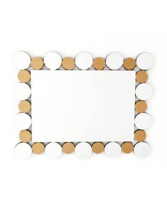 Fab Glass and Mirror COINS IN THE FOUNTAIN MIRROR - Decorative Rectangle Wall Mirror L 35.5 x W 27.5