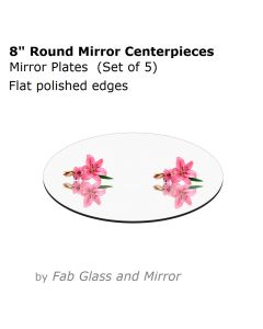 Set of 12 8" 10" Round Glass Mirrors for Wedding Banquet Centerpieces 