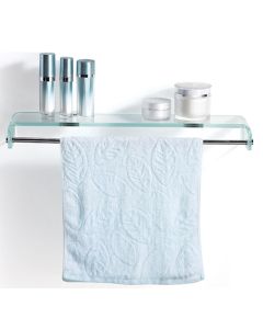 Stylish Bathroom Glass Shelf With Chrome Towel Bar