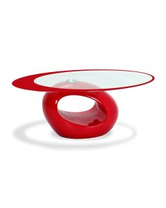 Stylish Red Oval Shape Coffee Table