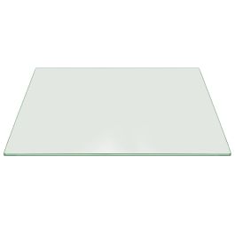 Flat Polish Edge with Touch Corners 16" x 30" Rectangle Glass Top 3/8" Thick 