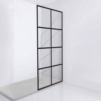 Grid Pattern Shower Screen 30x76 Inch Fixed 3/8