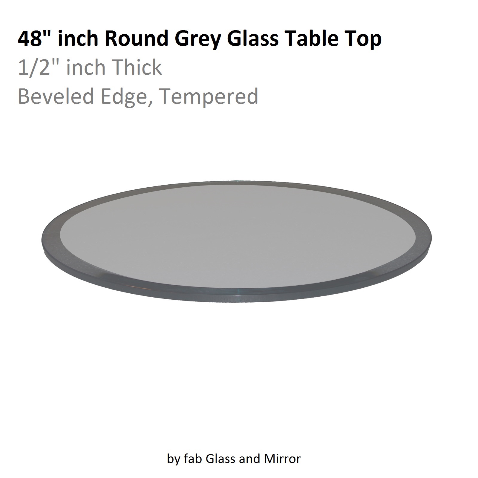 Grey Glass Table Top 48 Inch Round, 48 Inch Round Tempered Glass Table Top