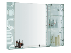 Modern Mirror With Crystal Glass Cabinet