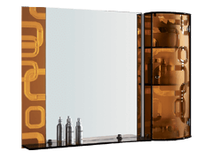 Modern Mirror With Crystal Glass Cabinet