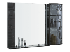 Modern Mirror With Crystal Glass Cabinet