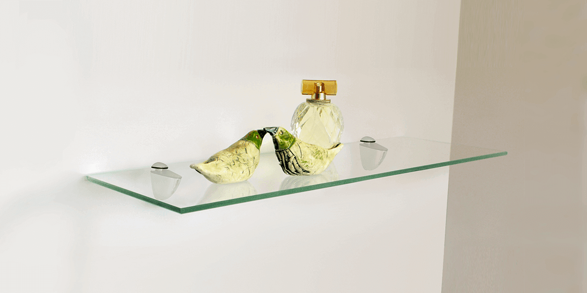 Floating Rectangle Glass Shelves, Where To Cut Glass Shelves