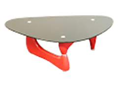 noguchi style red coffee table