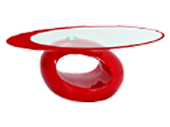 stylish red oval shape coffee table