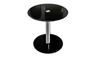 Black Round Glass Side Table