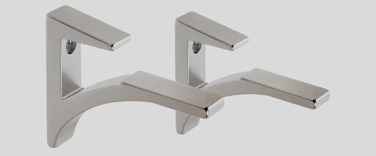 Glass Wood Shelf Metal Adjustable Bracket Support Clamp Clip Polished Chrome 