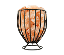 Oval Mash Basket Salt Lamp with Chunks