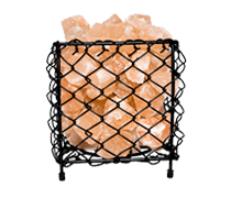 Square Mask Basket Salt Lamp with Chunks