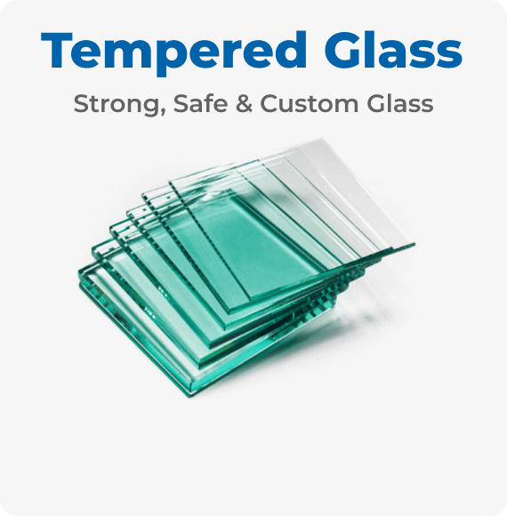different sheets of tempered glass on one another