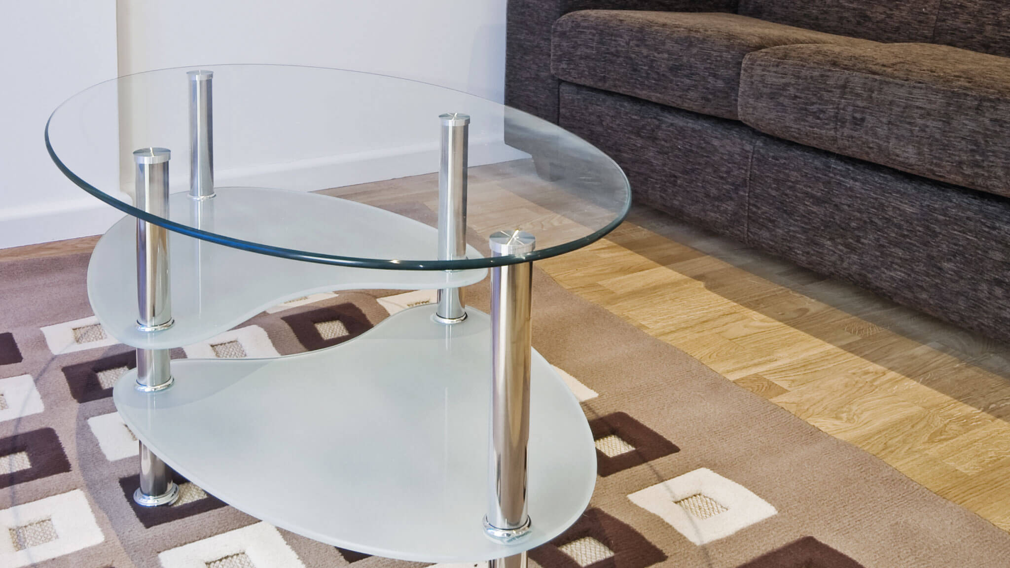 Fab Glass and Mirror 1/2 Thick 1 Beveled Tempered Glass E-Oval (Elliptical) Table Top, 24 x 48