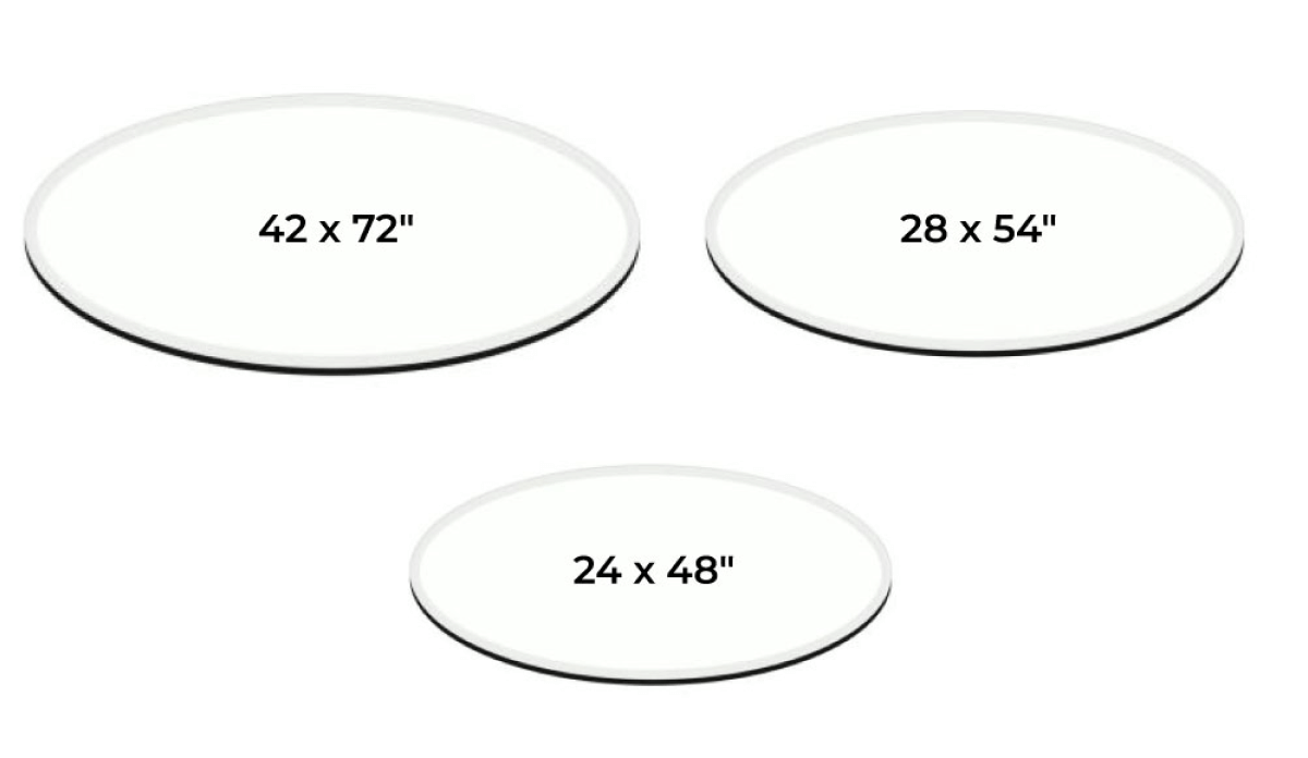Oval plexiglass table deals tops
