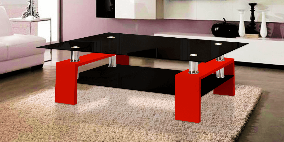 Red and store black coffee table