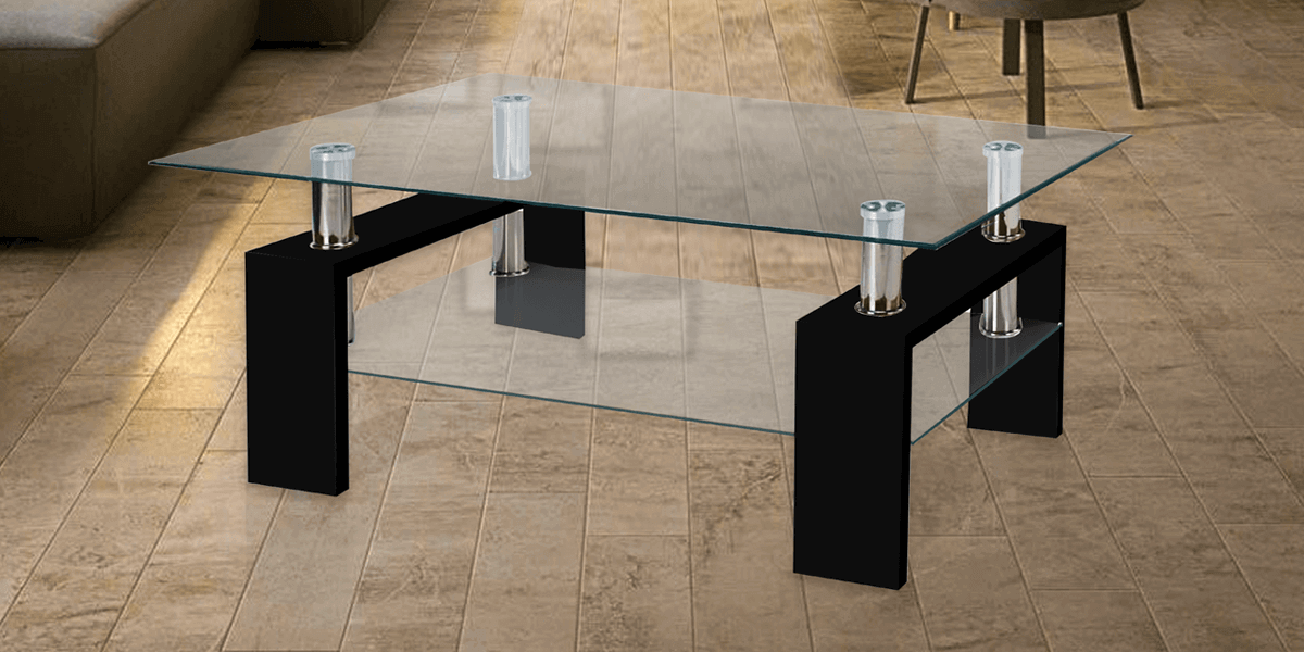Rectangular glass shop end tables